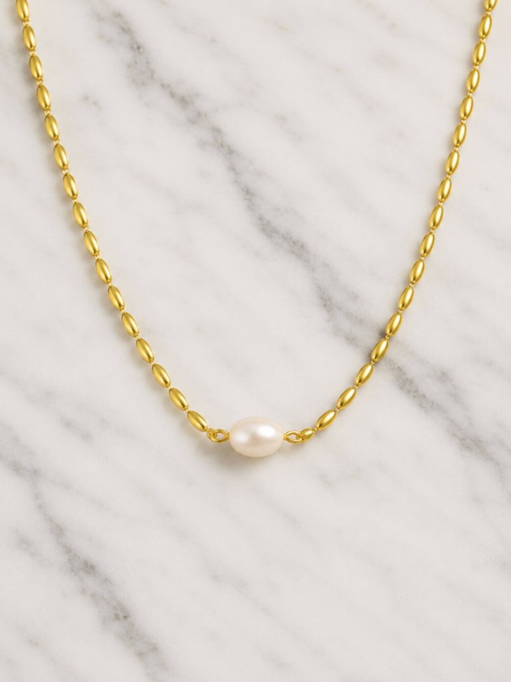 “Joanna” 18k Waterproof Pearl Necklace
